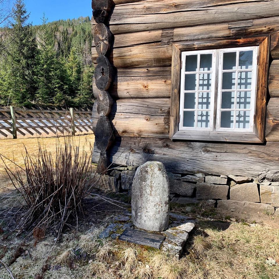 The 120kg stone behind the house