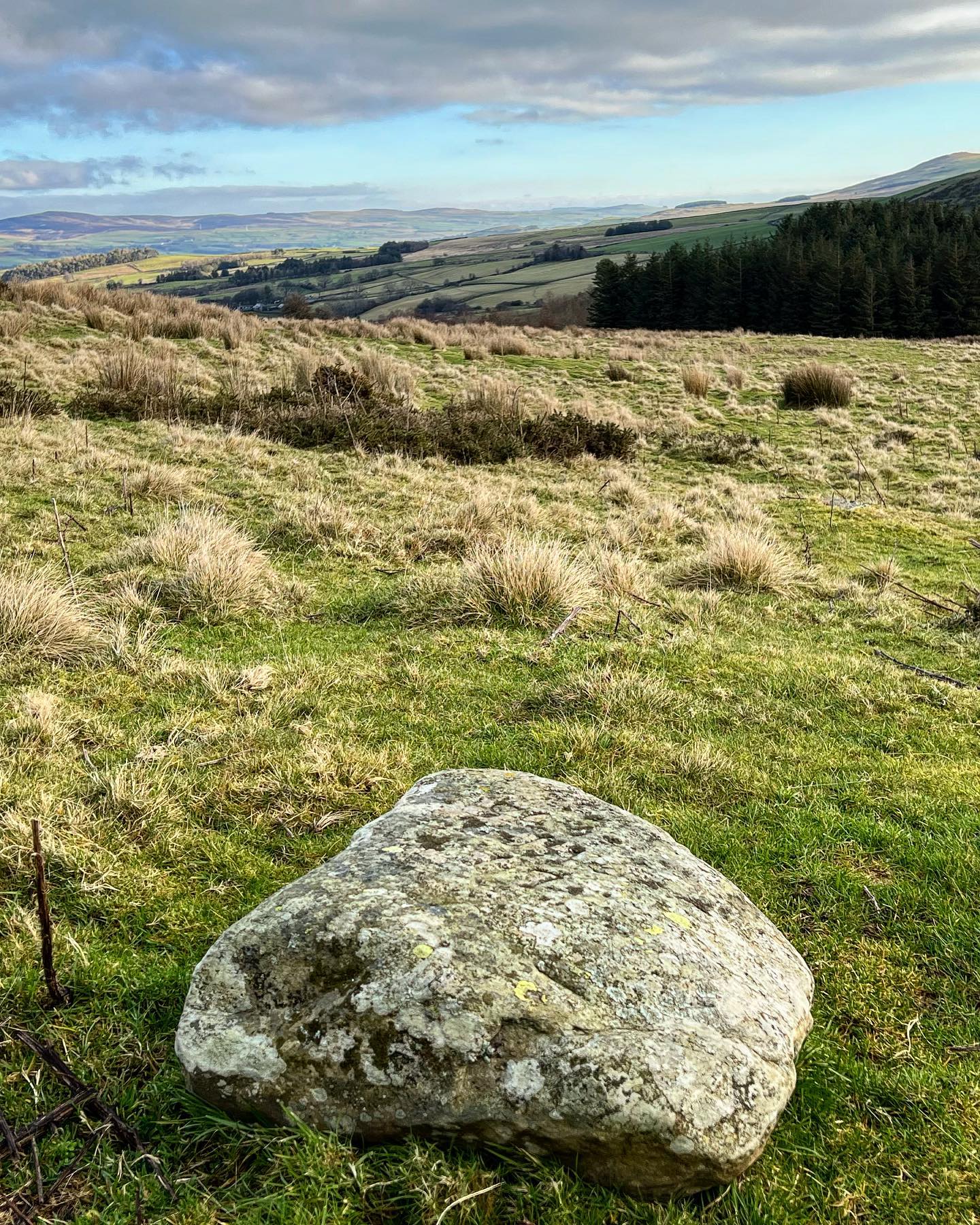 Garreg Orchest with a view over the Welsh countryside