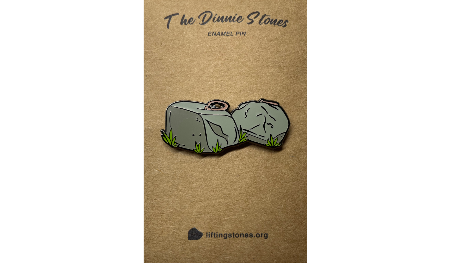 An image of Dinnie Stones enamel pin