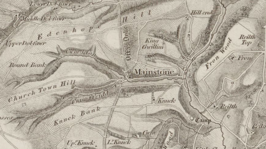 OS One Inch map of the Mainstone area, surveyed 1816-1817