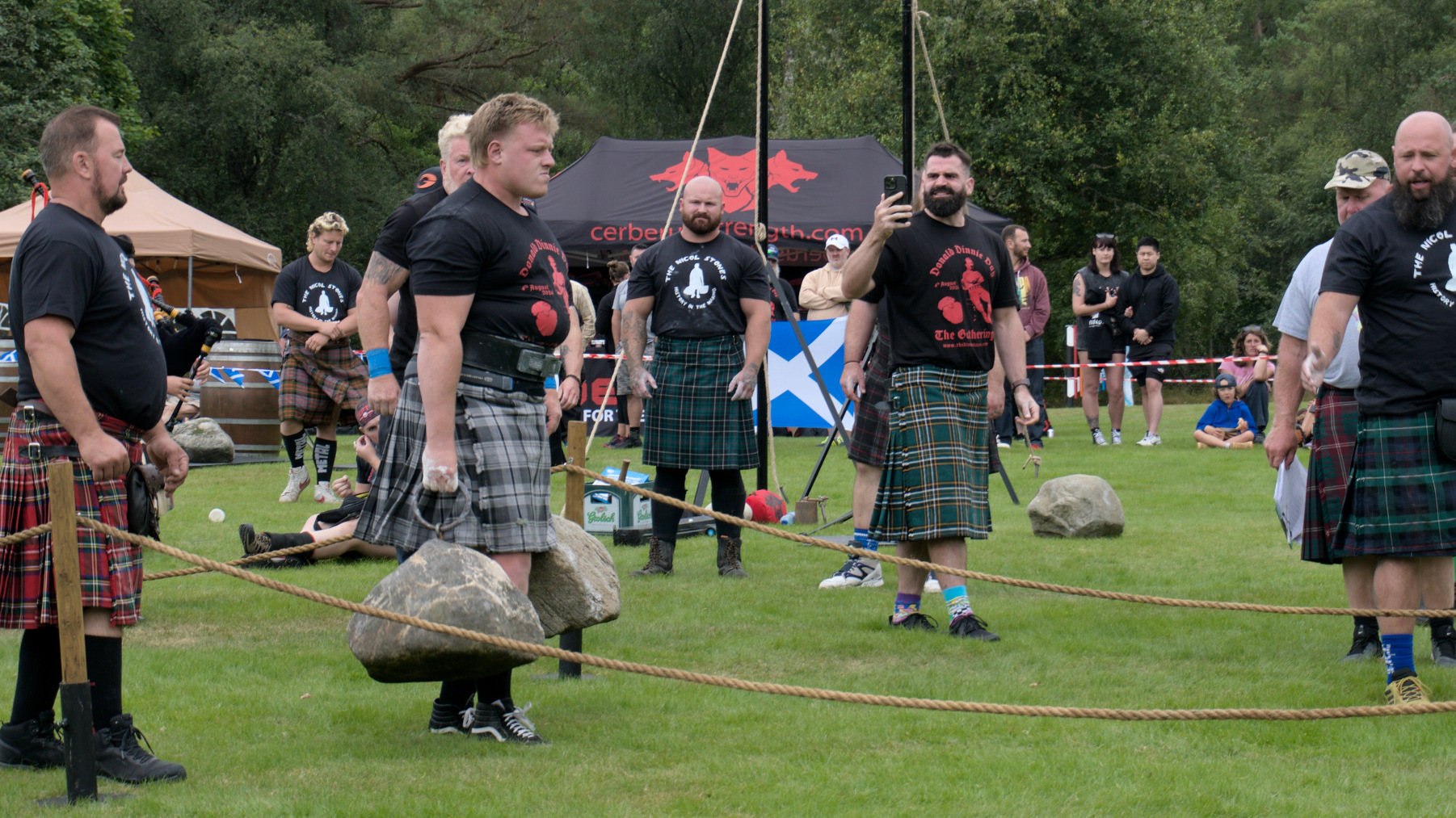 Matt Jones carrying the Nicol Walking Stones