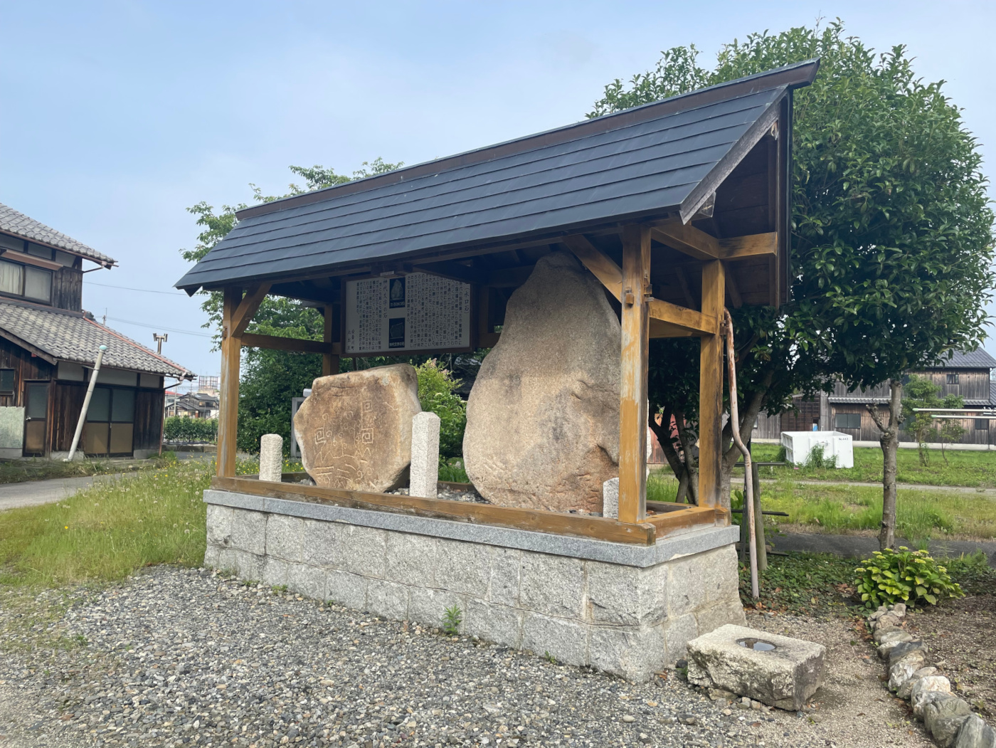 The stone display in the small courtyard.
