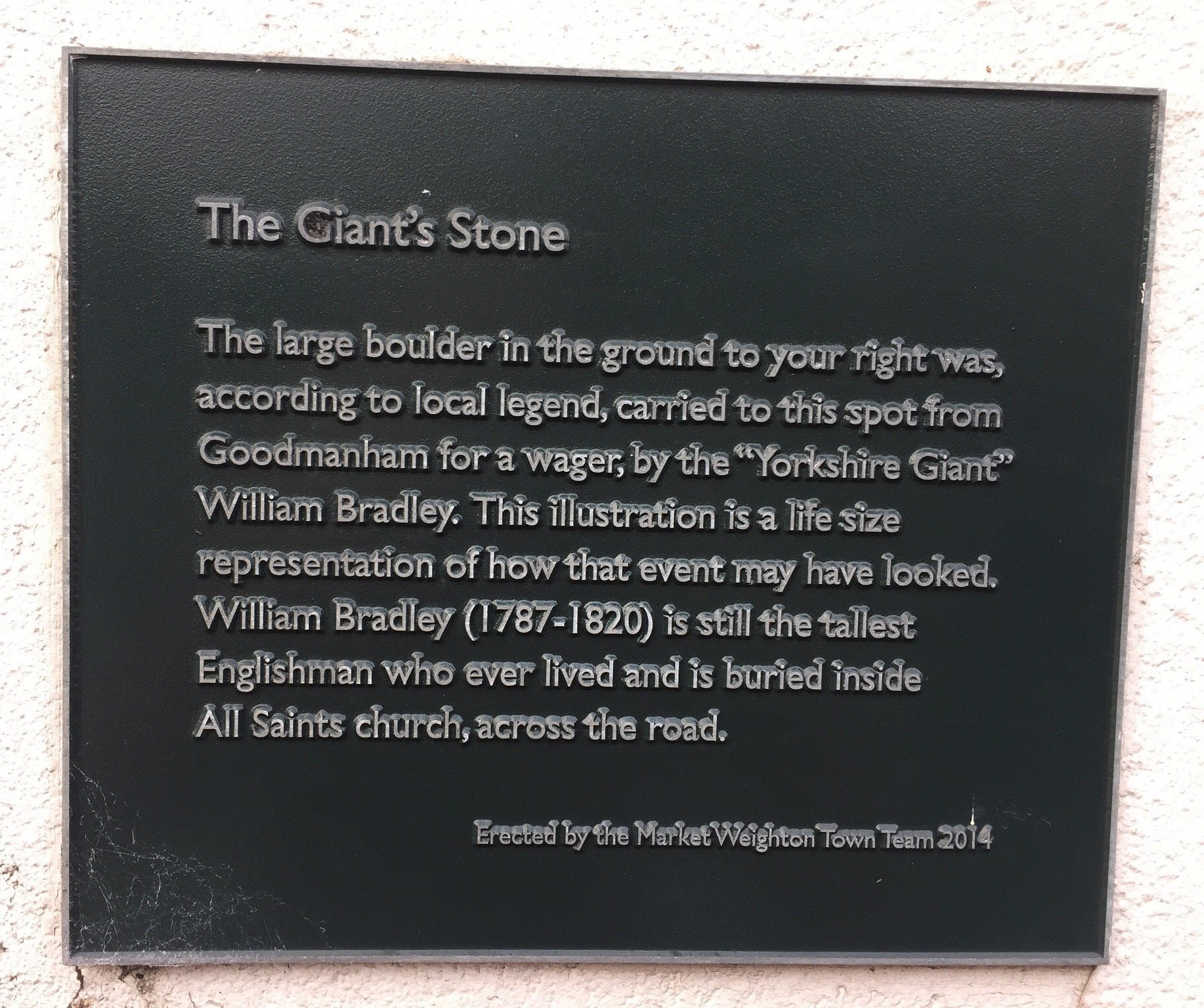 The plaque next to the Giant's Stone